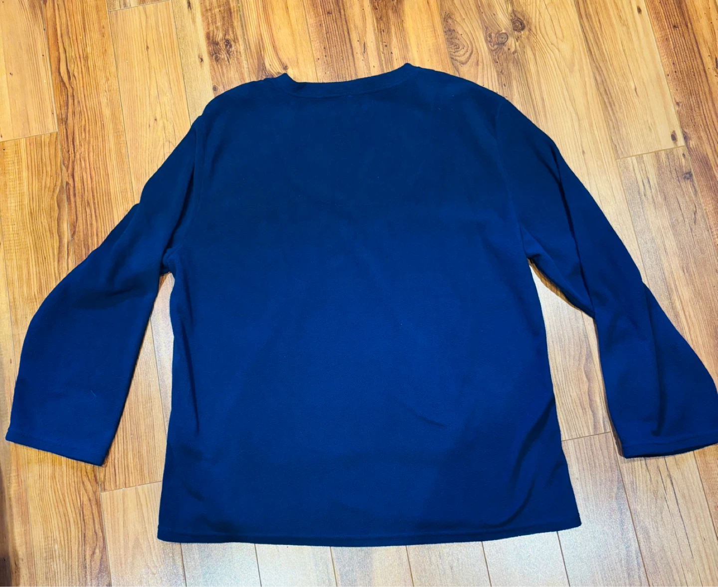 Blue Fleece V-Neck Pullover Sweater XL - photo 3