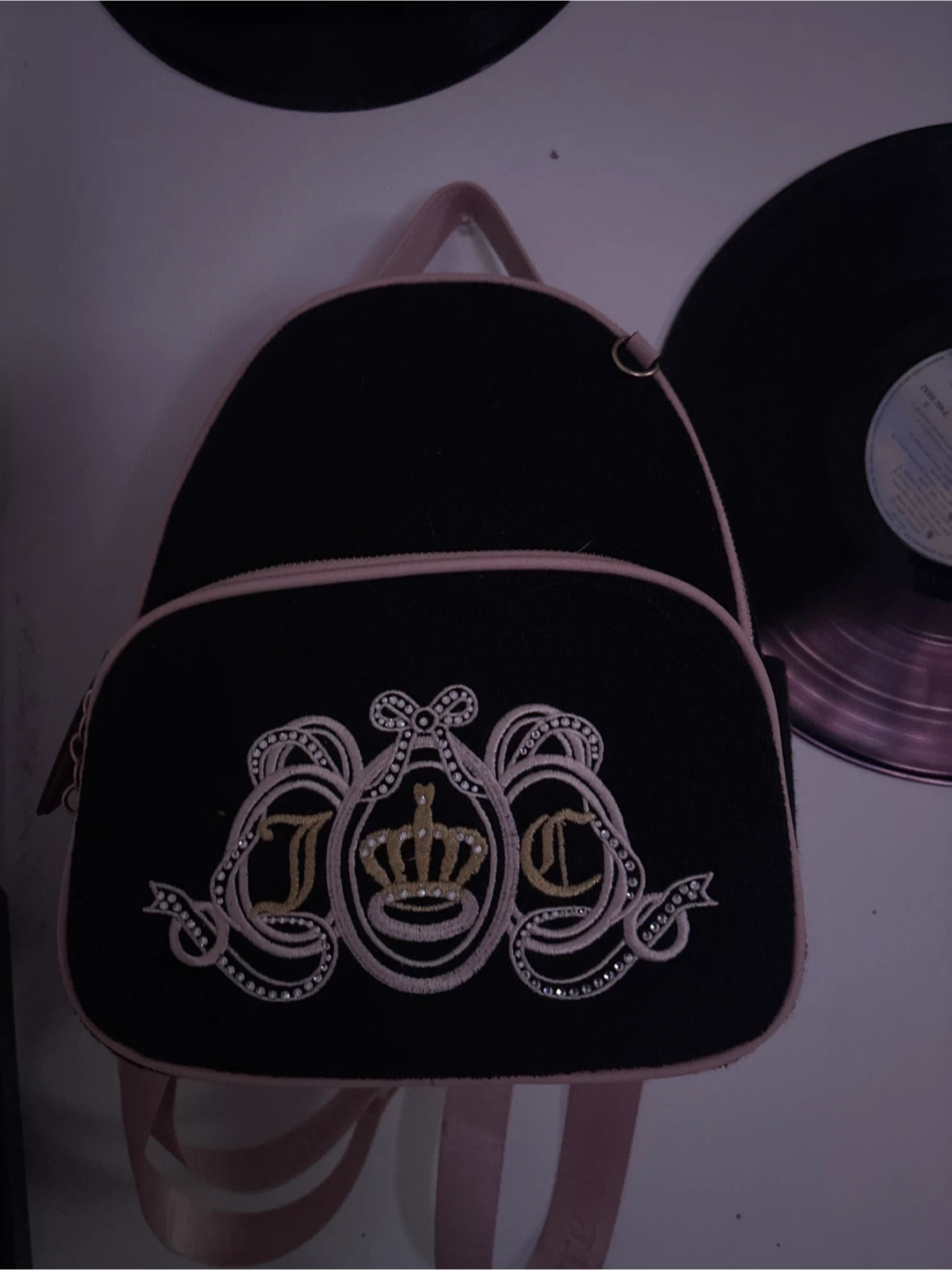 Juicy Couture Black Velour Backpack