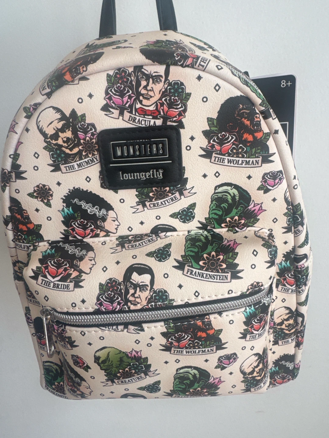 Loungefly Universal Monsters Tattoo Print Mini Backpack