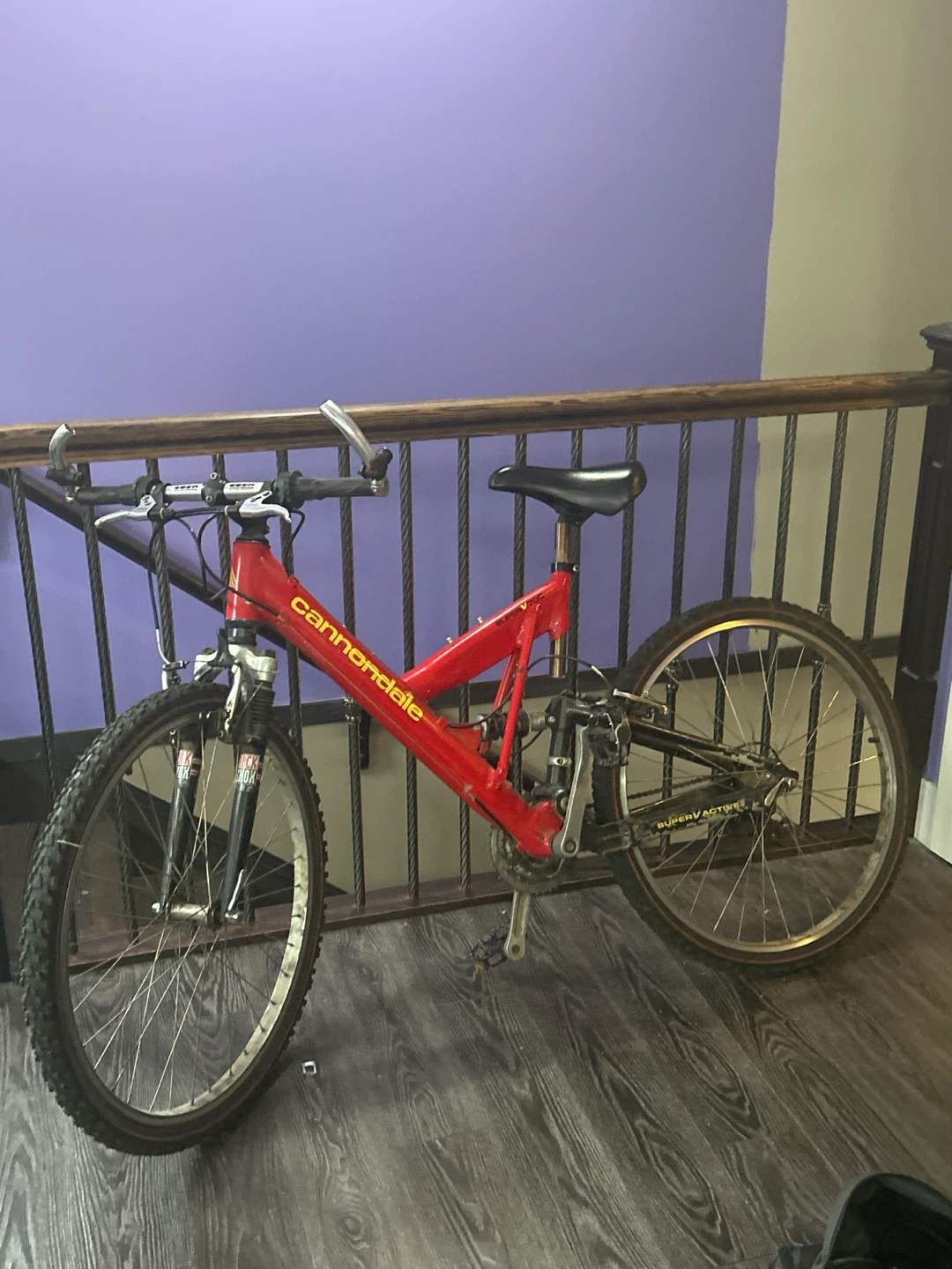 Red  canondale bike
