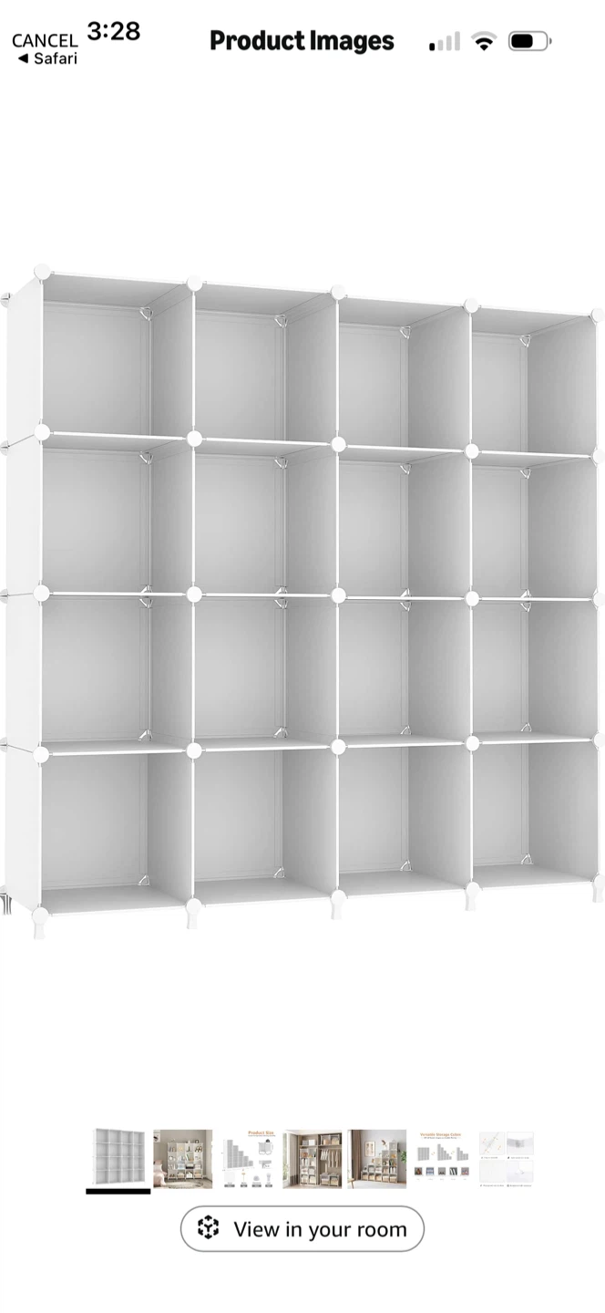 AWTATOS 16 Cube Storage Organizer, White - photo 2