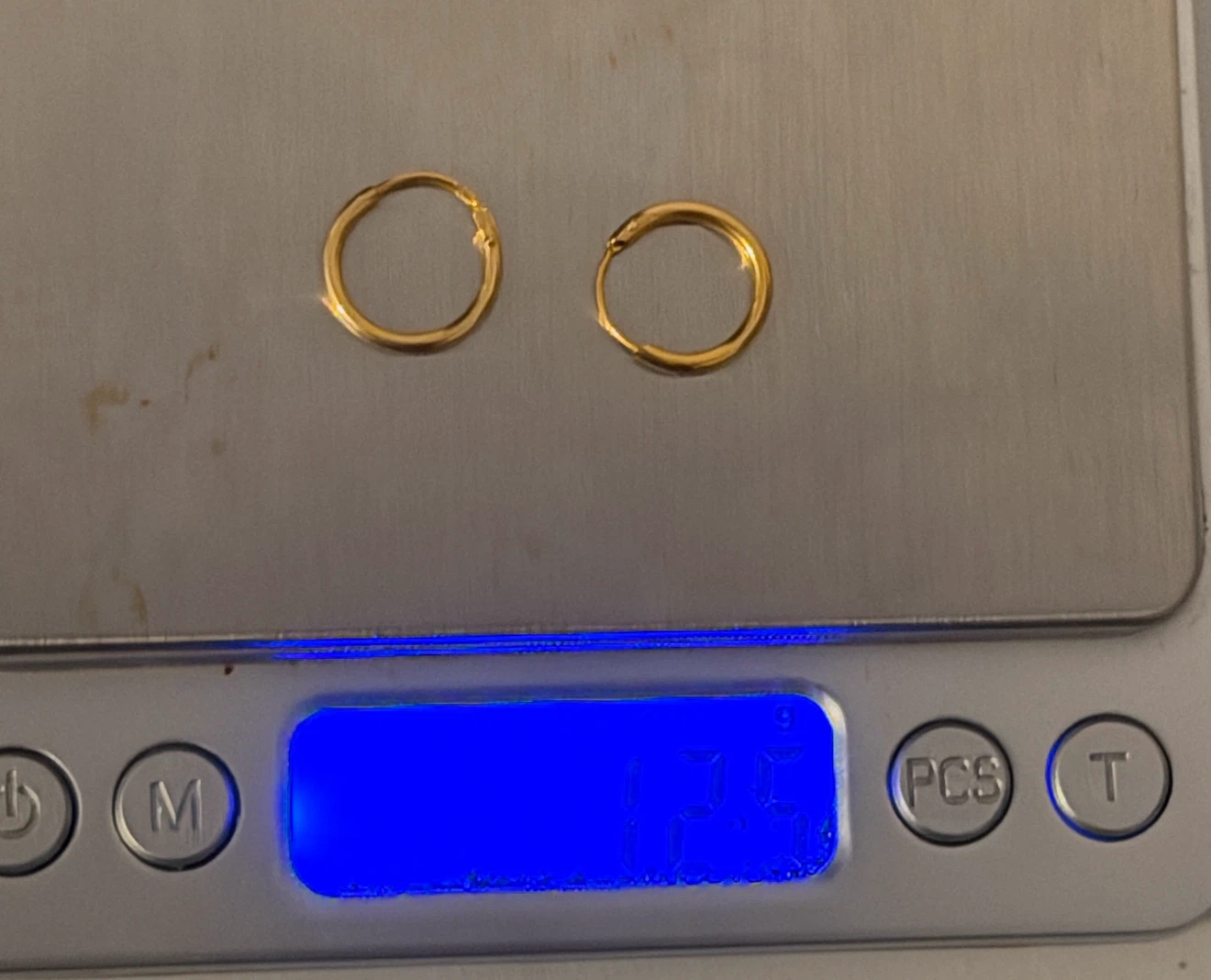 21K Solid Gold Hoop Earrings - 1.25g - photo 3