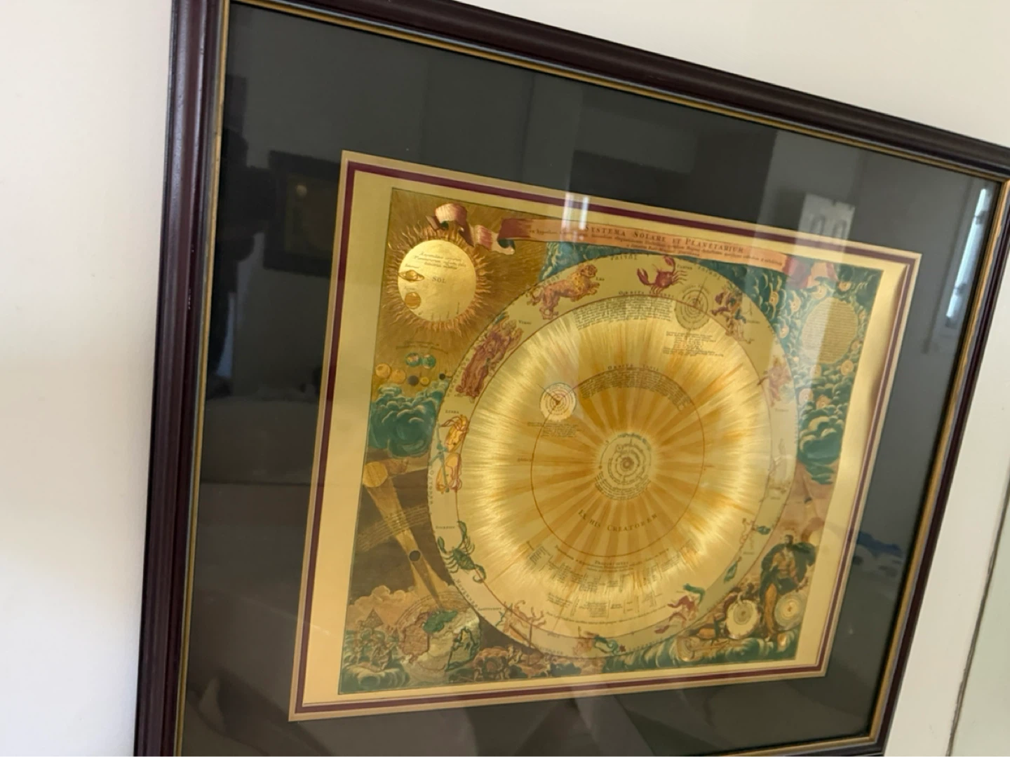 Framed Vintage Solar System Planetarium Print