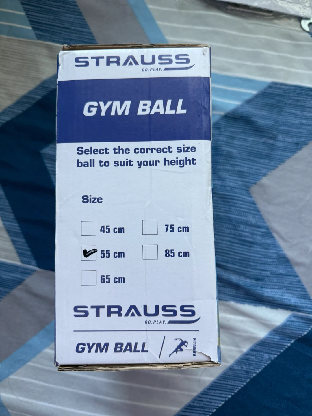 Brand New Strauss 55cm Gym/Exercise Ball + Foot Pump - photo 2