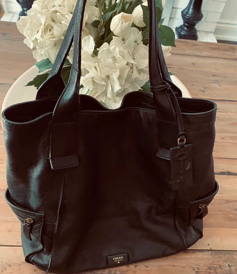 Fossil Black Leather Tote Bag - photo 3