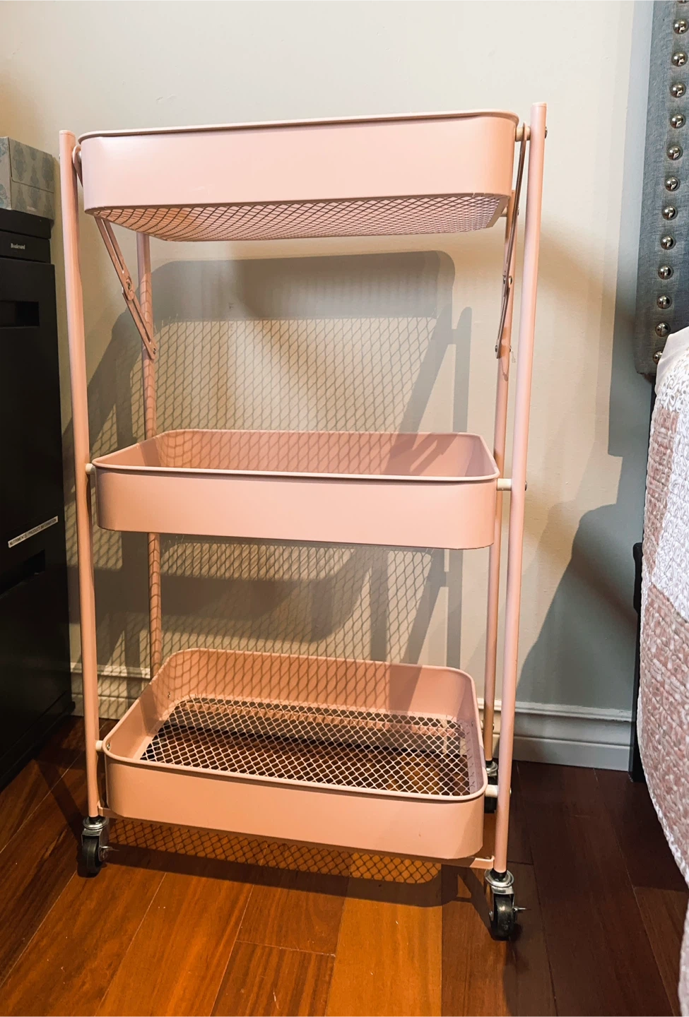 Pink 3-Tier Rolling Utility Cart - photo 3