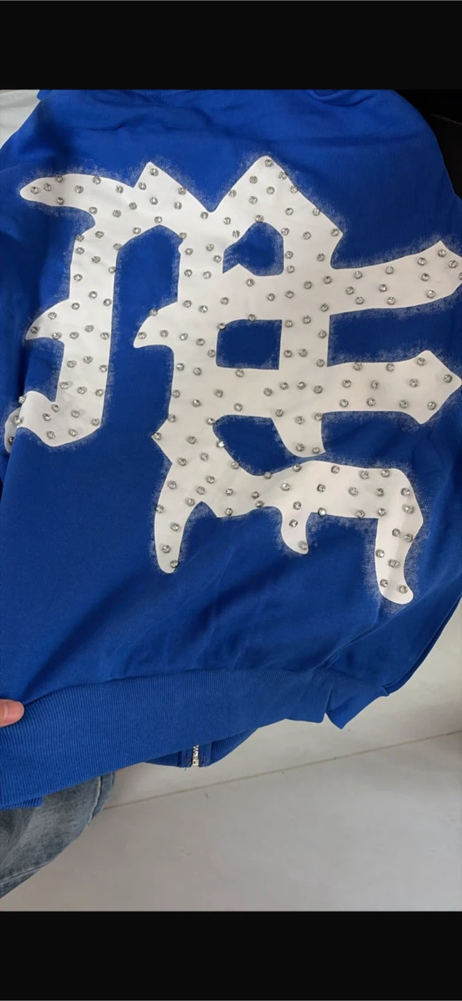 Mixed Emotion Rhinestone Zip-Up Hoodie - photo 3