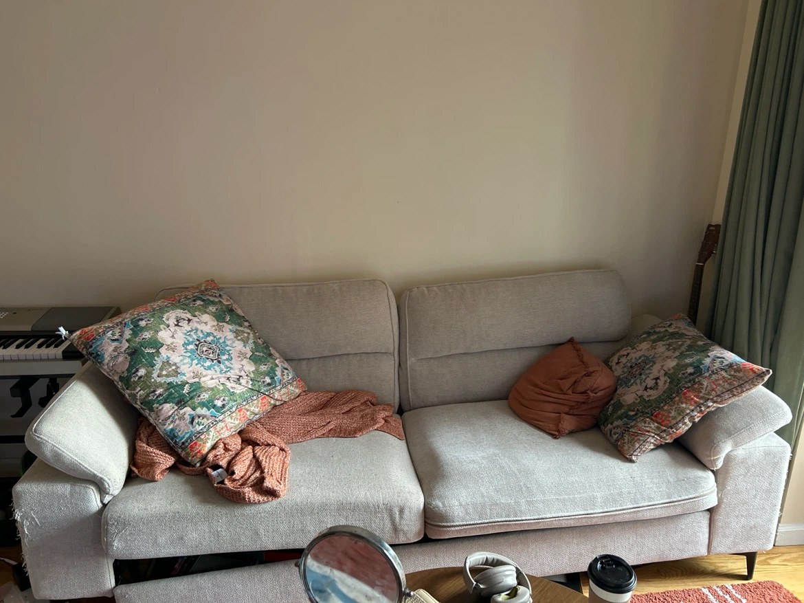 Light Gray Two-Seater Sofa