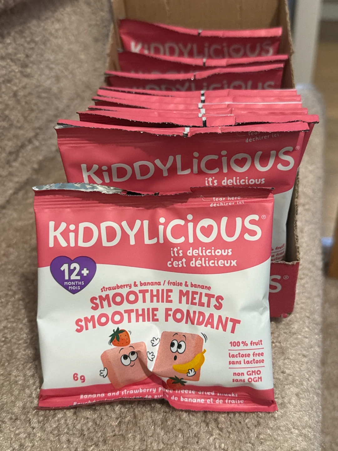 12 Kiddylicious Strawberry & Banana Smoothie Melts