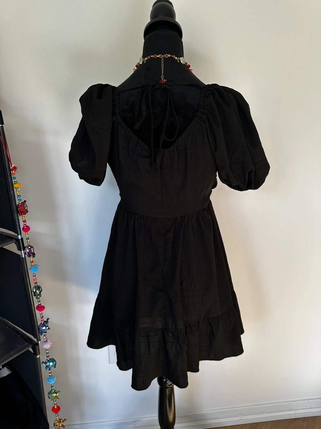 Black Textured Mini Dress - photo 2