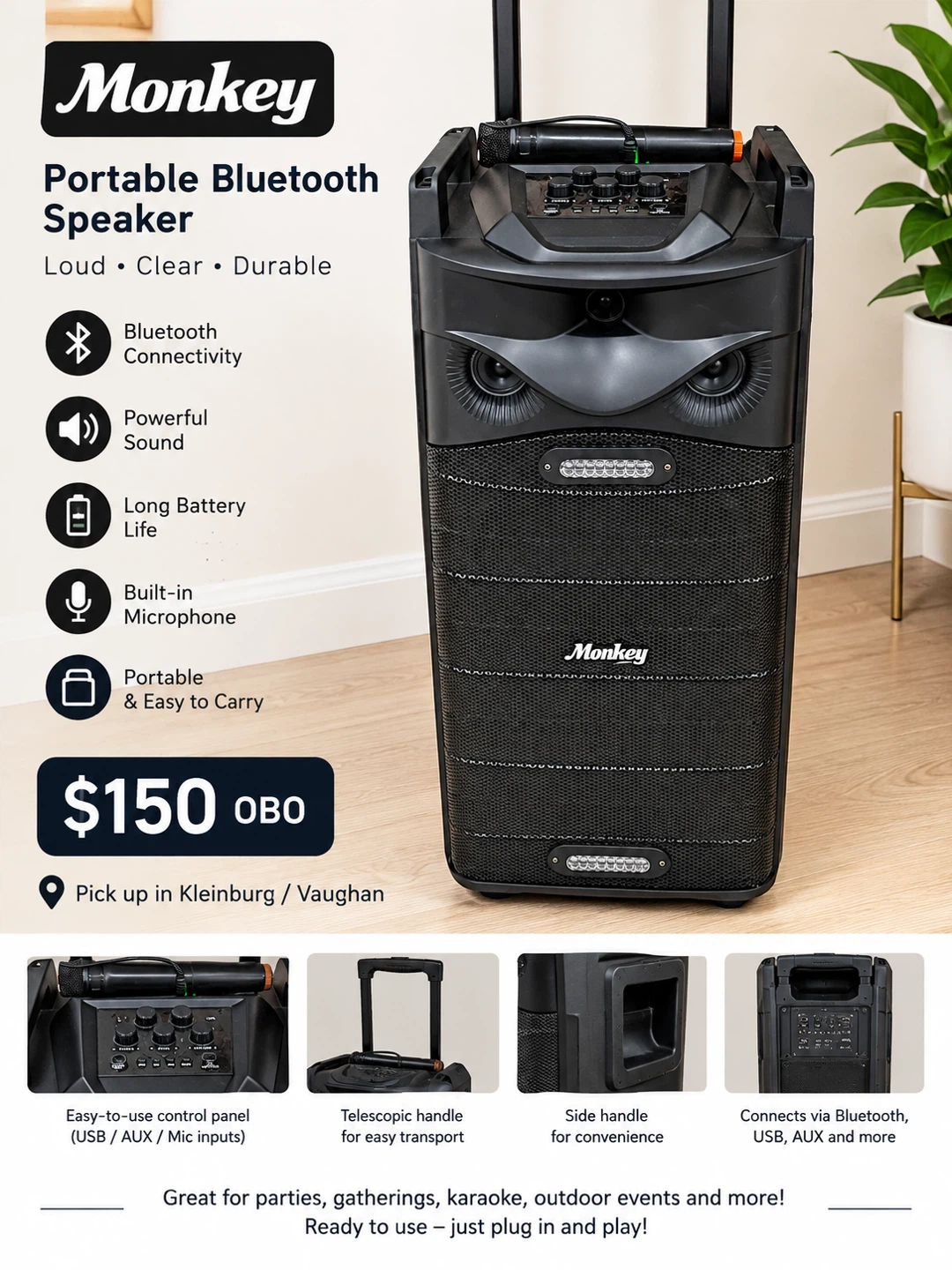Monkey Portable Bluetooth Speaker