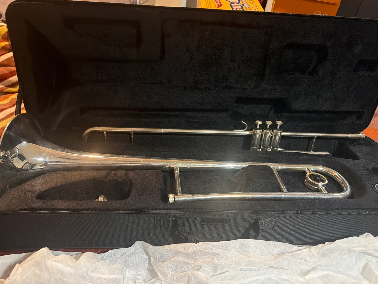 Silver Valve Trombone with Case