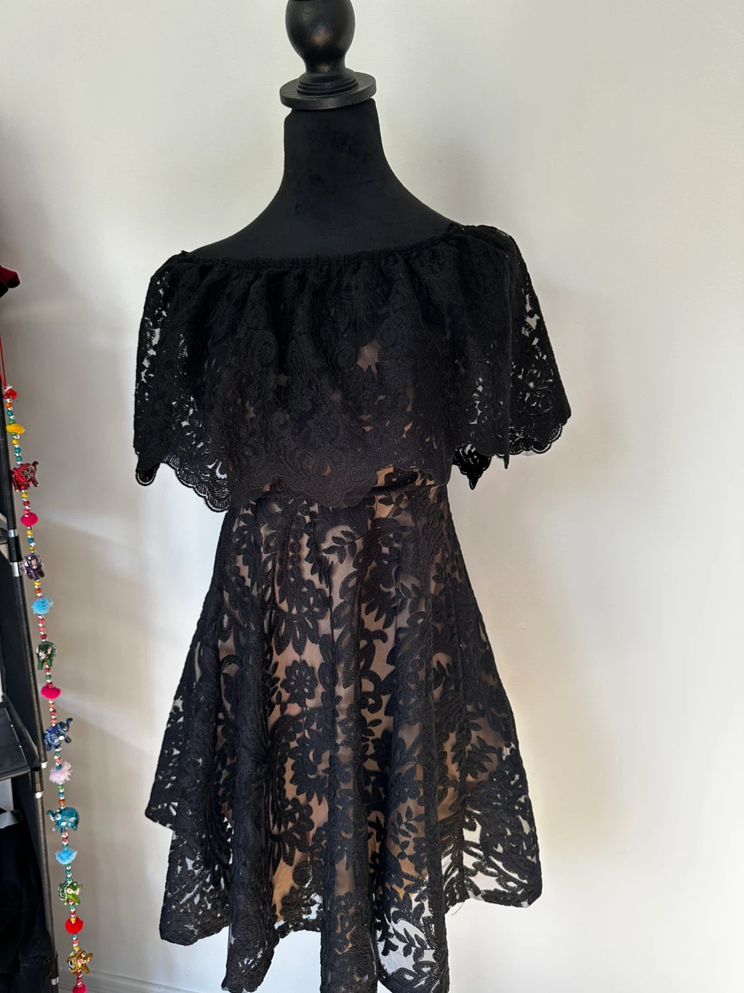 Black Lace Off-Shoulder Dress