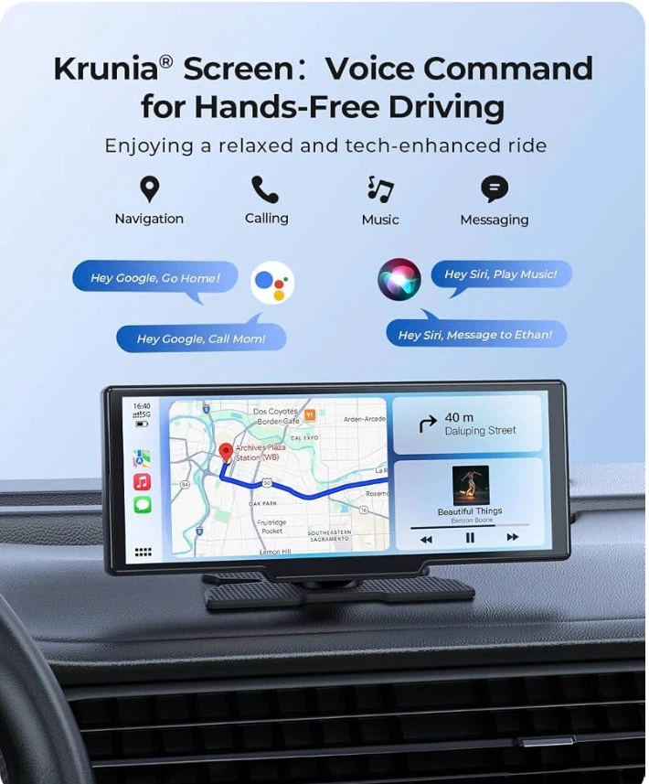 9.26" Wireless Carplay Screen for Car with 4K Dash Cam - photo 3
