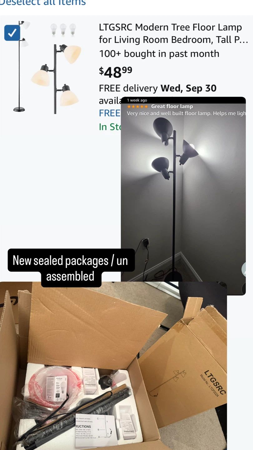 Light  Modern Tree Floor Lamp, 70-inch