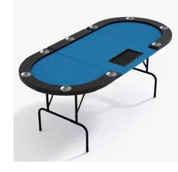 Foldable legs Blue Poker Table with Cup Holders - photo 2