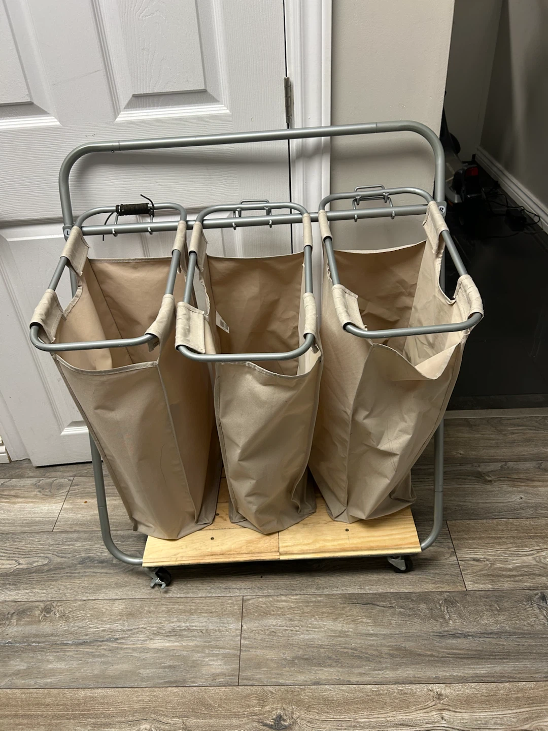 3-Bag Rolling Laundry Sorter