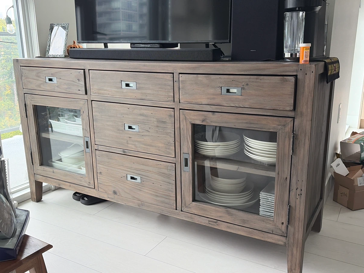 Crate & Barrel Morris Ash Grey Reclaimed Wood Sideboard - photo 3