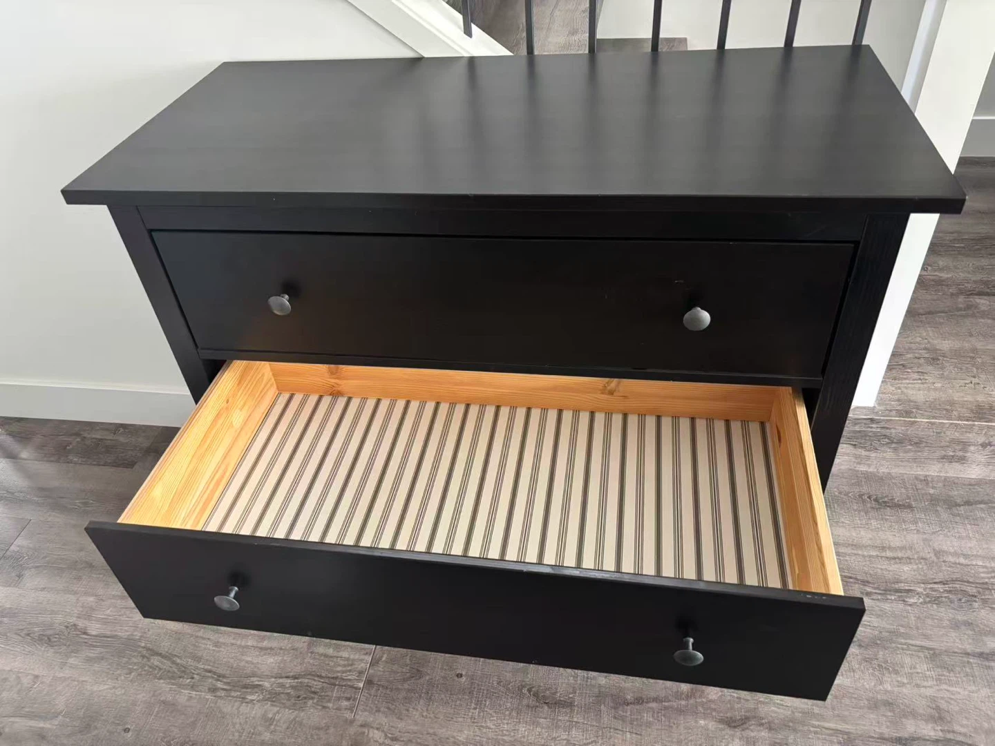 IKEA Wooden dresser black brown 3 drawers - photo 3