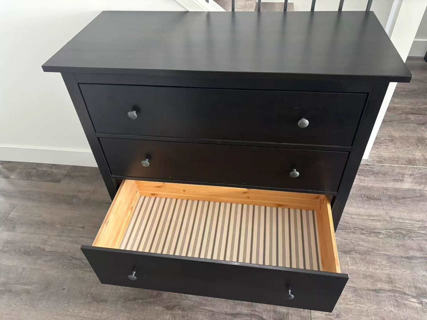 IKEA Wooden dresser black brown 3 drawers - photo 4