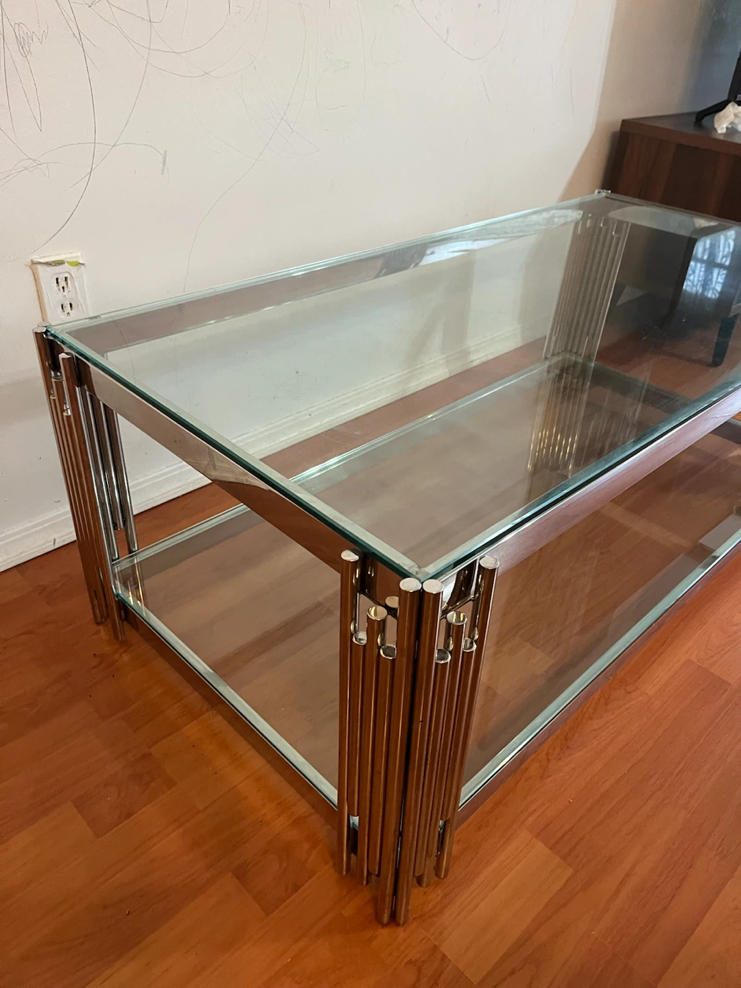 Chrome and Glass Coffee Table - photo 3