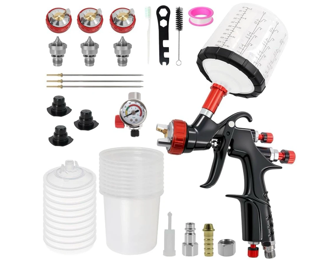 HVLP Spray Gun Kit with 3 Nozzles