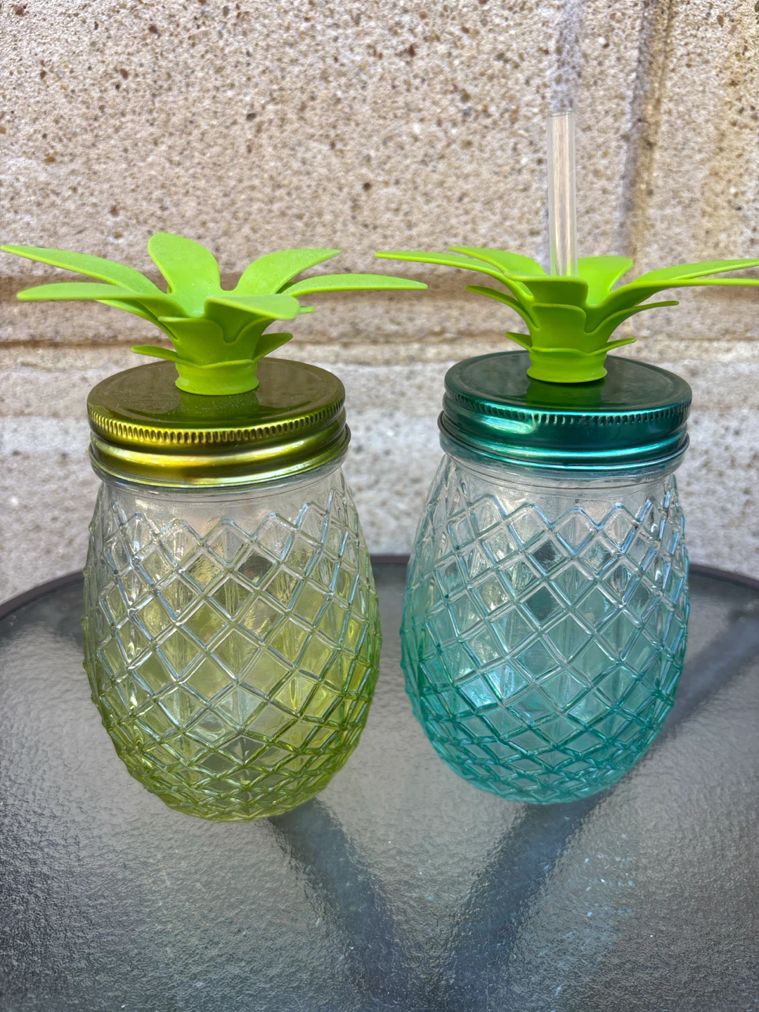 Glass Pineapple Mason Jar Tumblers