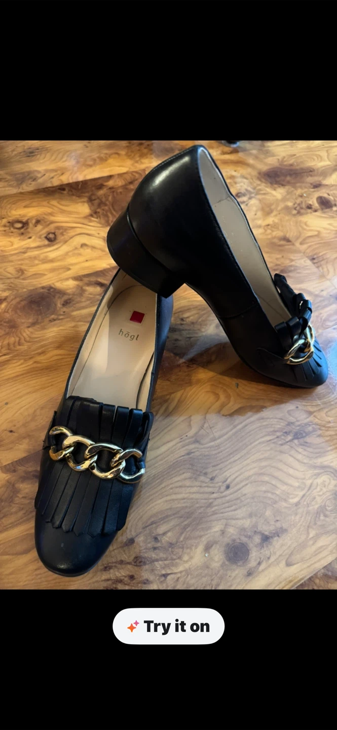 Hogl Black Leather Loafers