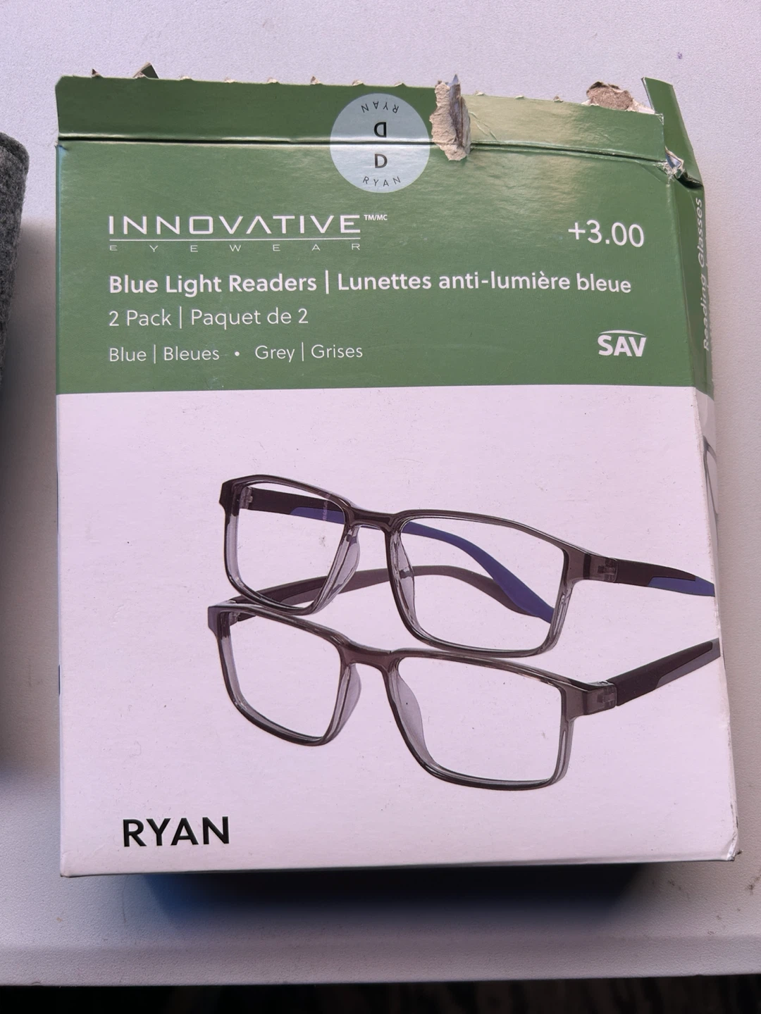 SAV Eyewear Ryan Blue Light Readers +3.00 (2 Pack)