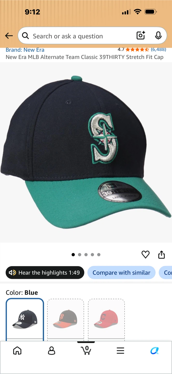 New Era Seattle Mariners 39THIRTY Stretch Fit Cap