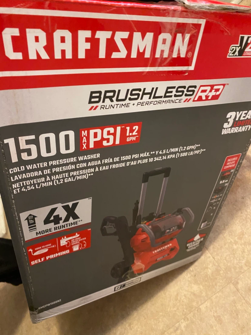 Craftsman 1500 PSI Brushless Cold Water Pressure Washer