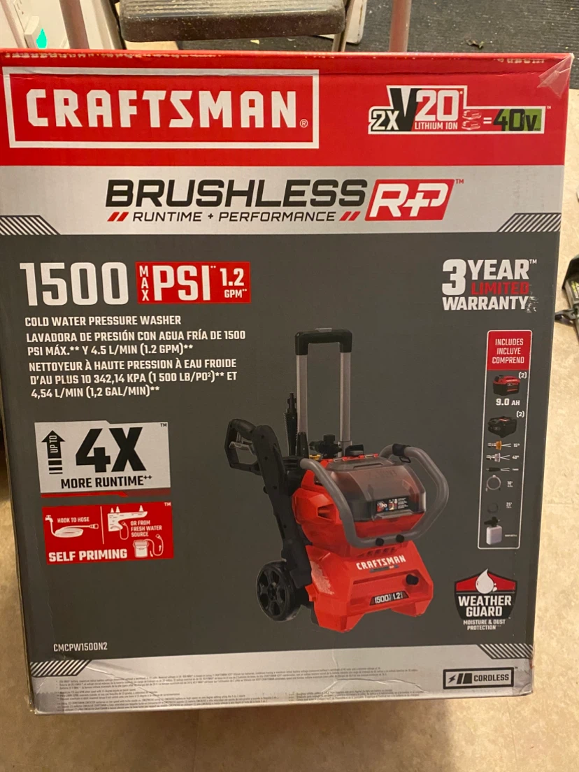 Craftsman 1500 PSI Brushless Cold Water Pressure Washer - photo 2