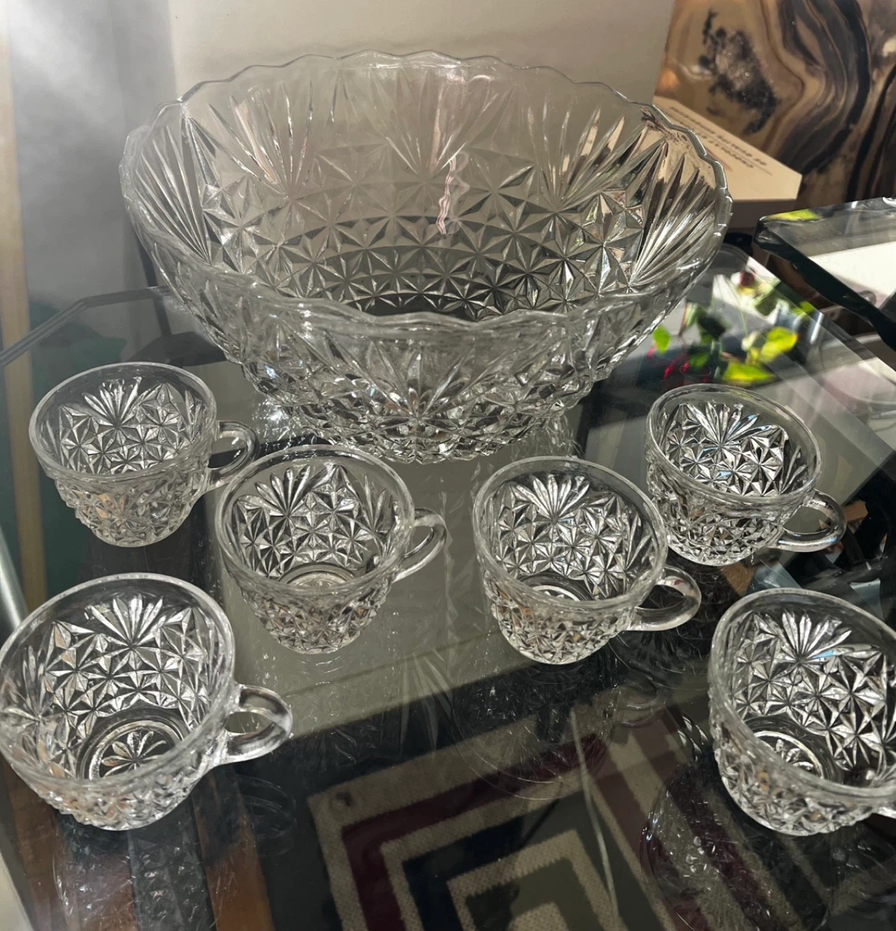 Vintage Crystal Punch Bowl Set - photo 2