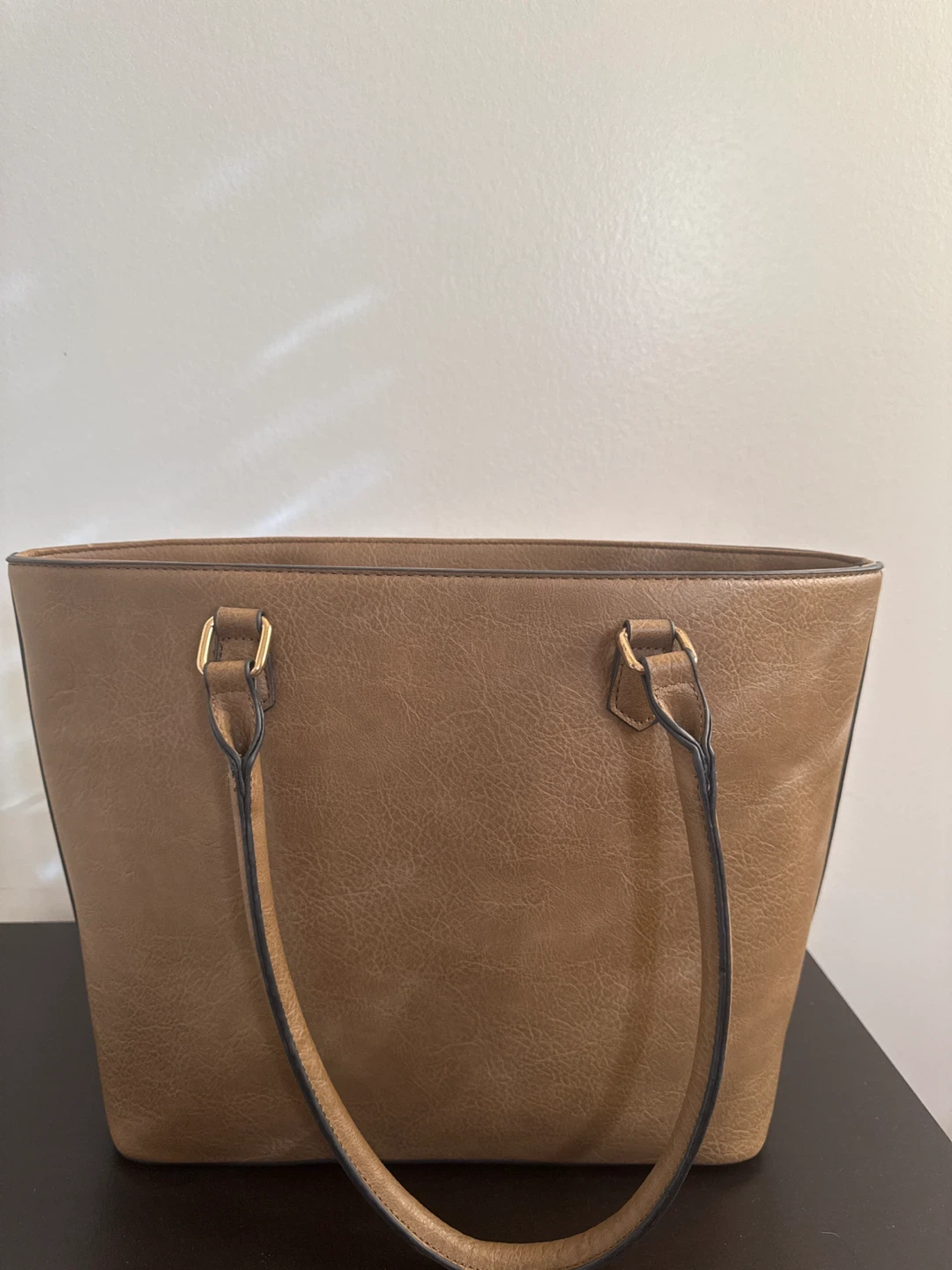 Tan Faux Leather Tote Bag - photo 2
