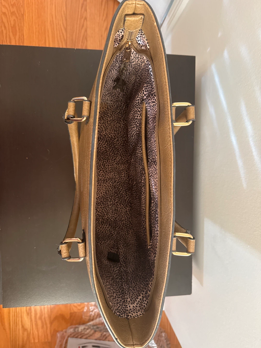 Tan Faux Leather Tote Bag - photo 3