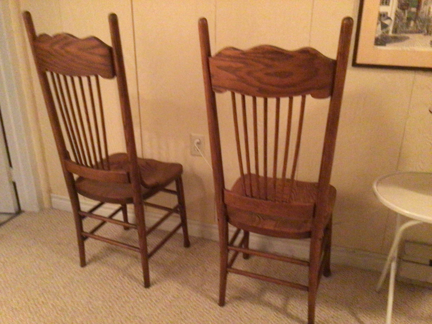 Set of 4 oak vintage high back chairs