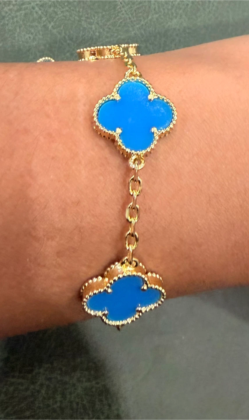 Clover motif gold tone bracelet - photo 3