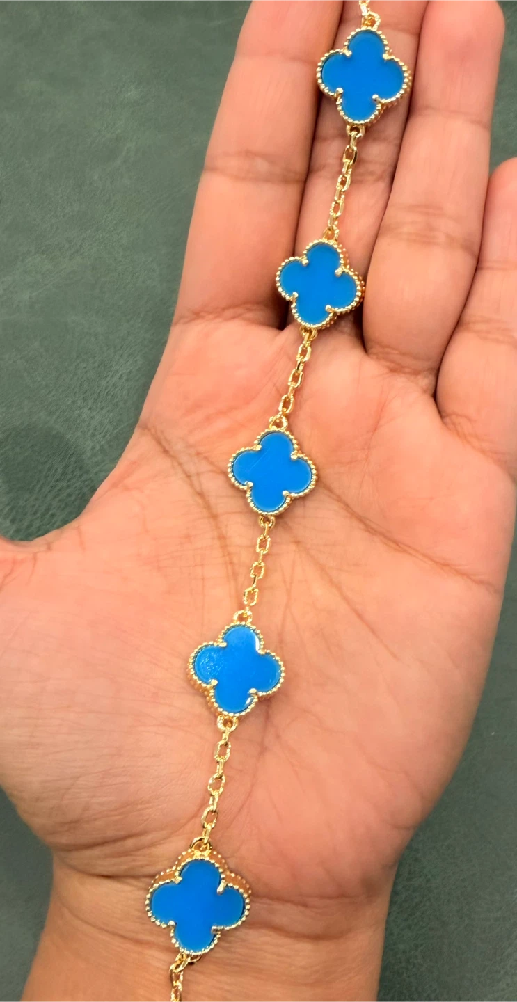Clover motif gold tone bracelet - photo 4