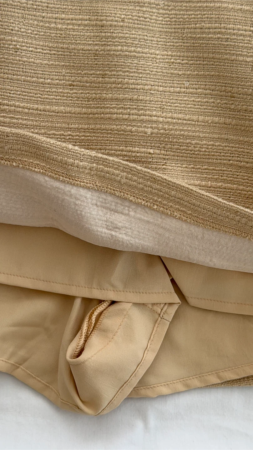 Beige Peplum Top and Skirt Set - photo 3