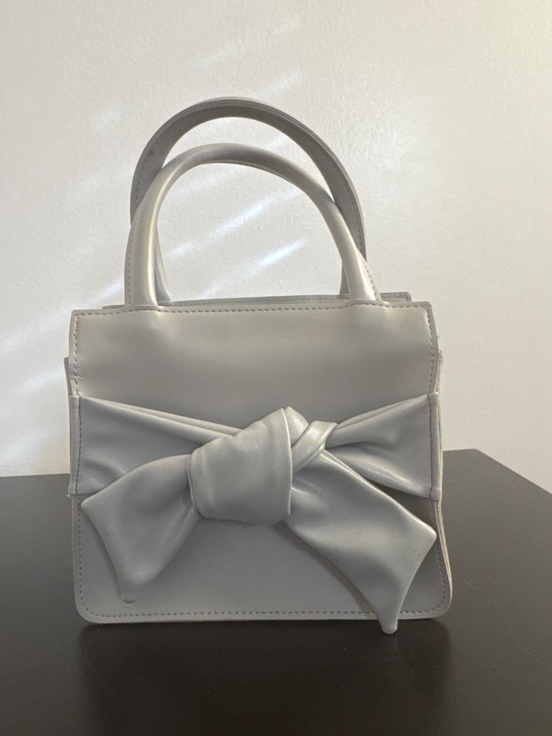 Light Grey Mini Bow Handbag