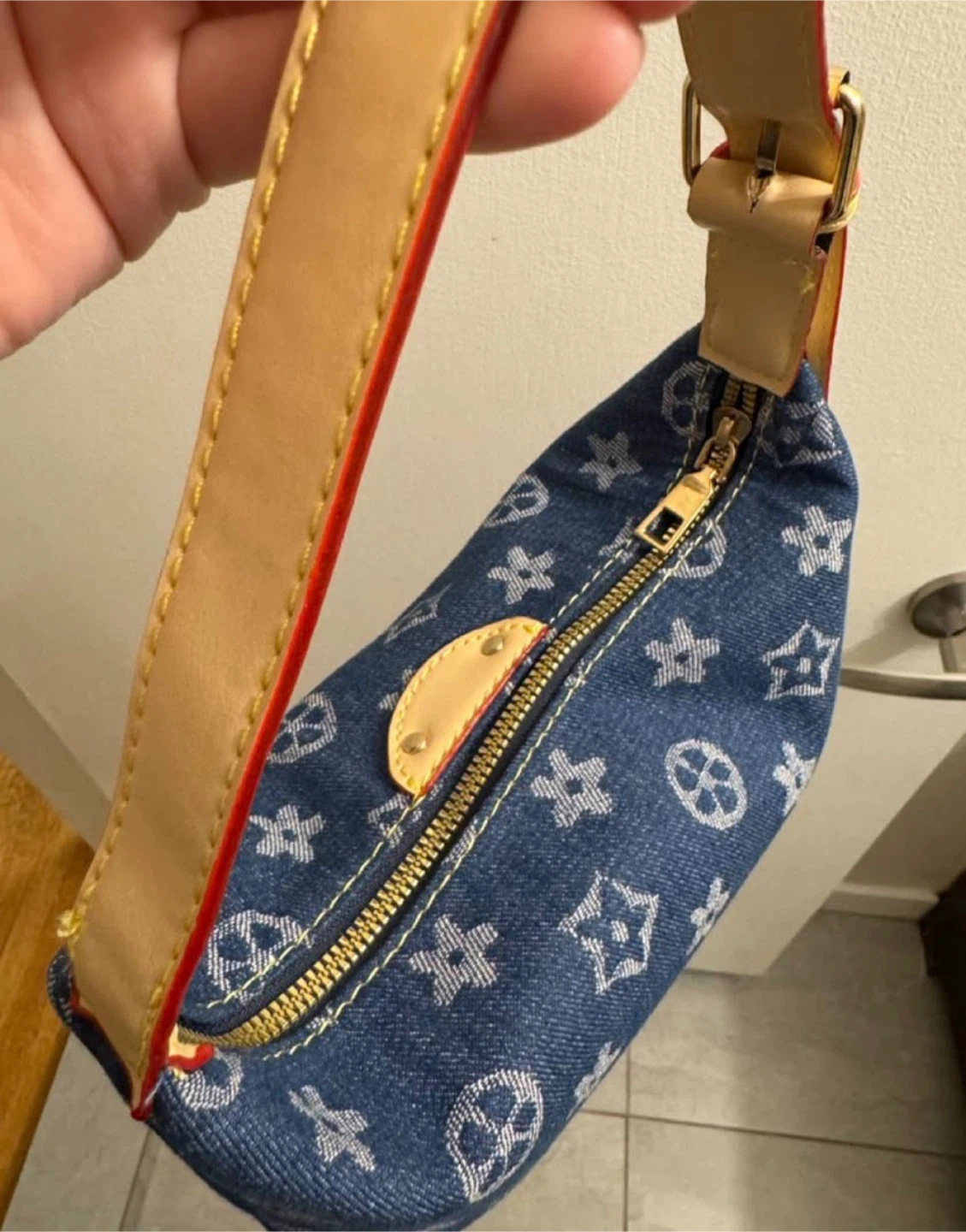 Denim Star Print Handbag