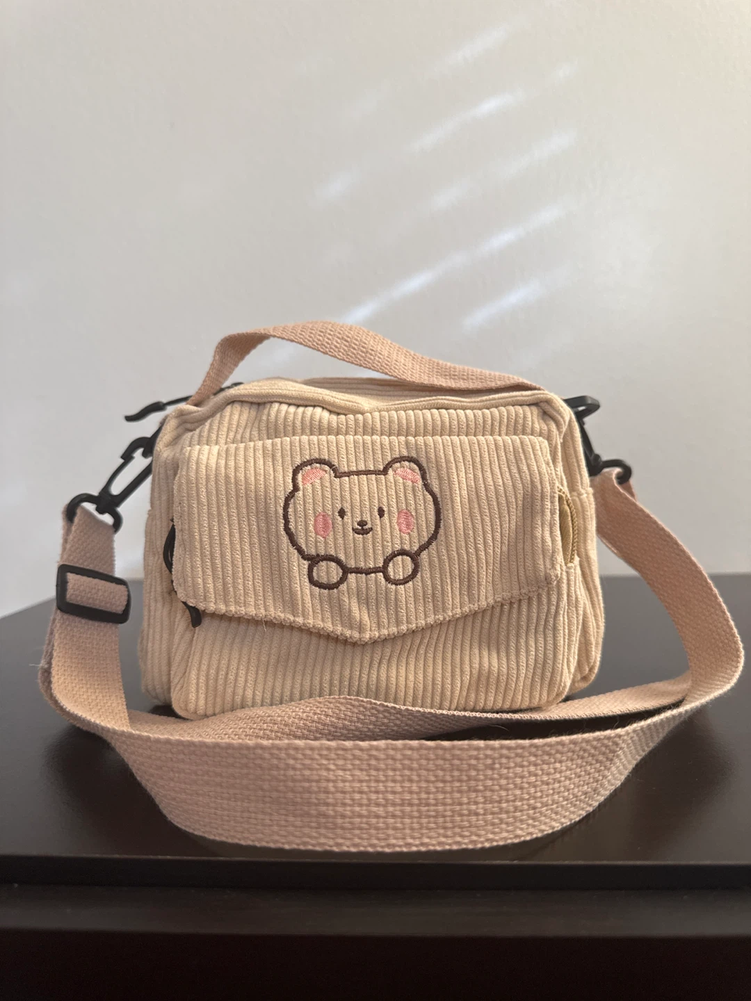 Small Beige Bear Crossbody Bag