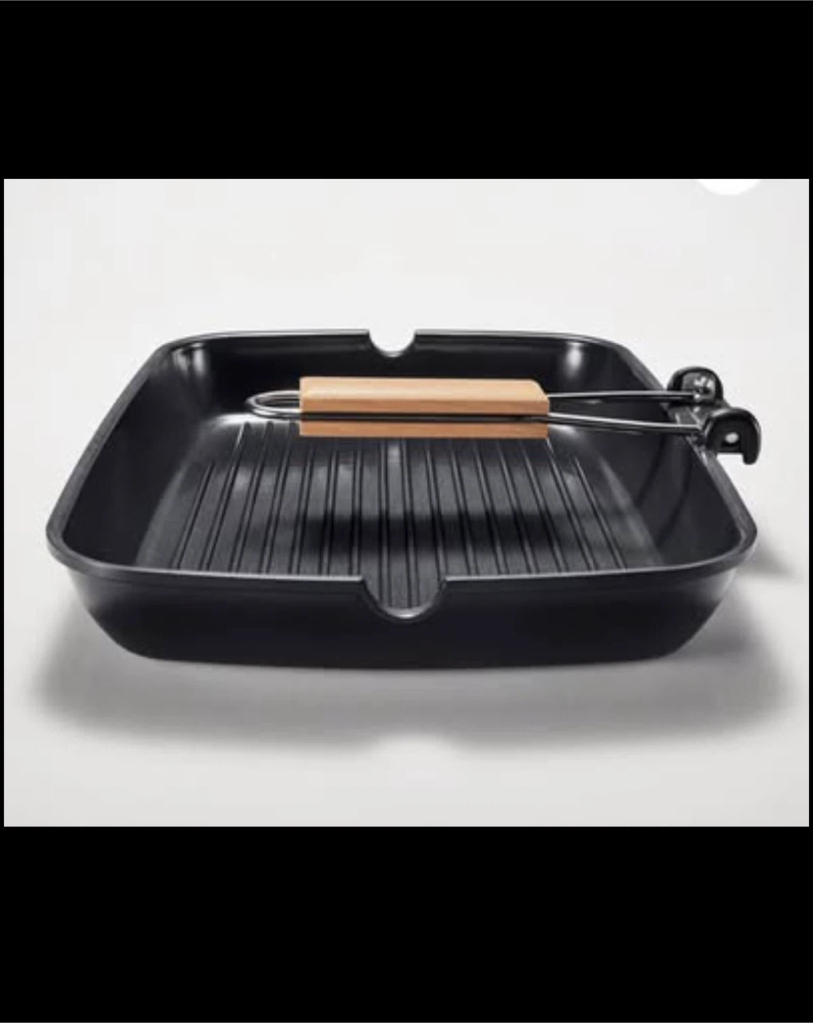 IKEA GRILLA Non-Stick Grill Pan with Folding Wood Handle