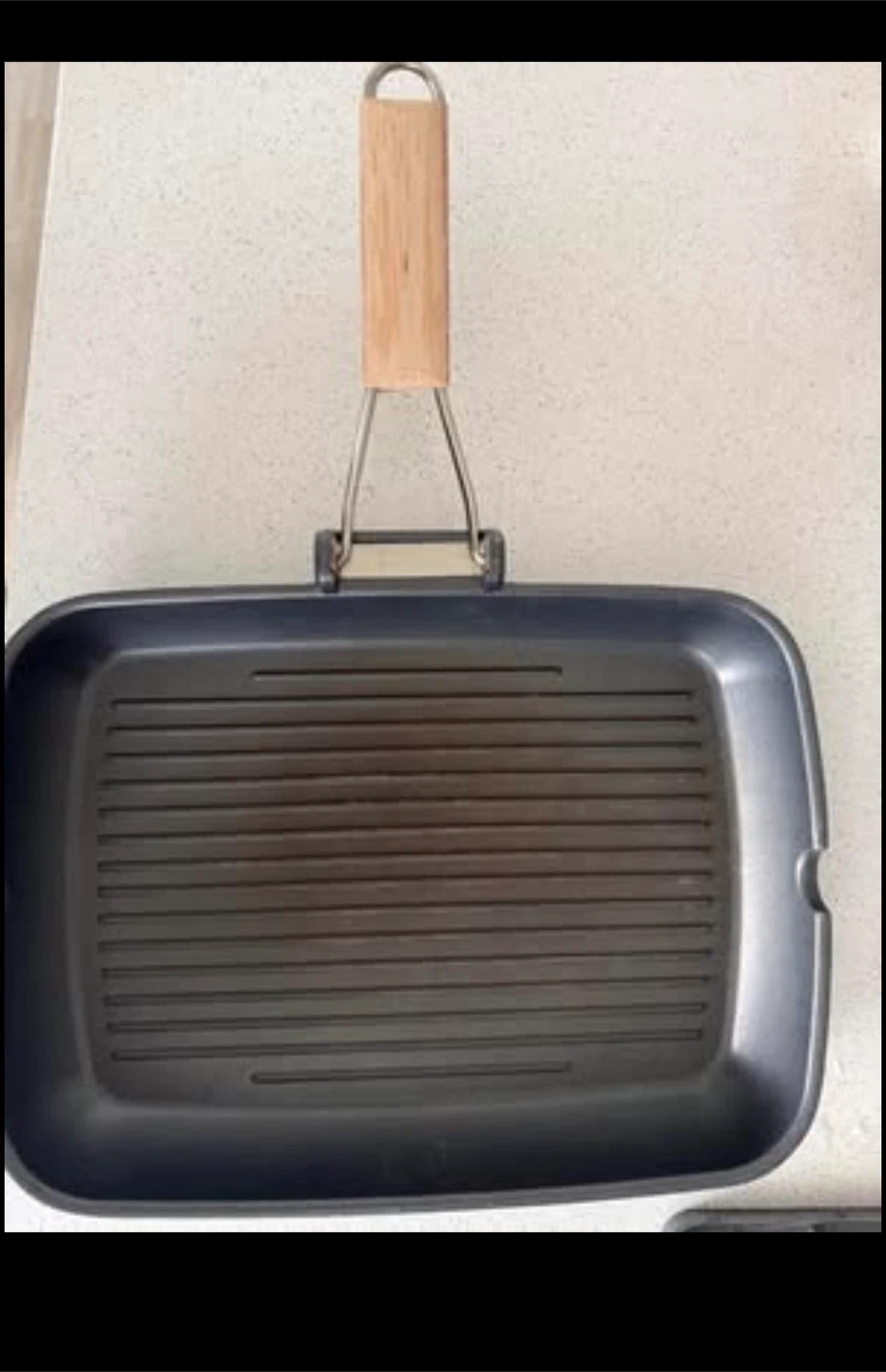 IKEA GRILLA Non-Stick Grill Pan with Folding Wood Handle - photo 2