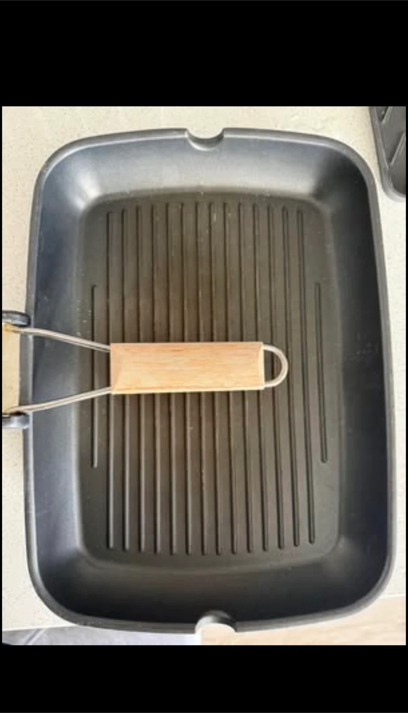 IKEA GRILLA Non-Stick Grill Pan with Folding Wood Handle - photo 3