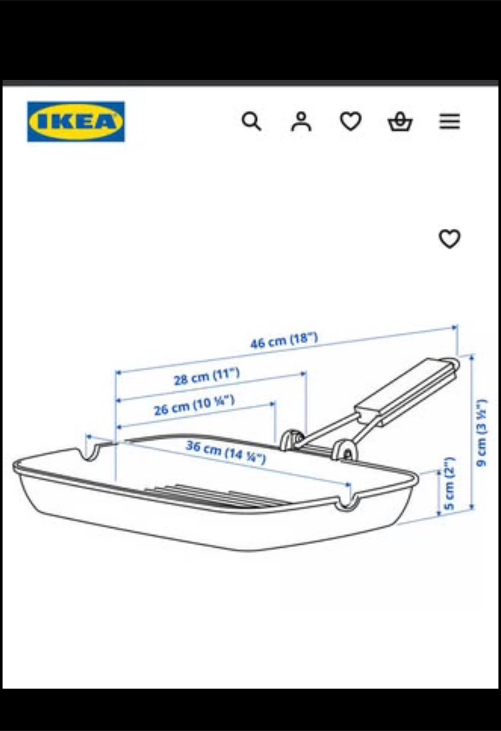 IKEA GRILLA Non-Stick Grill Pan with Folding Wood Handle - photo 4