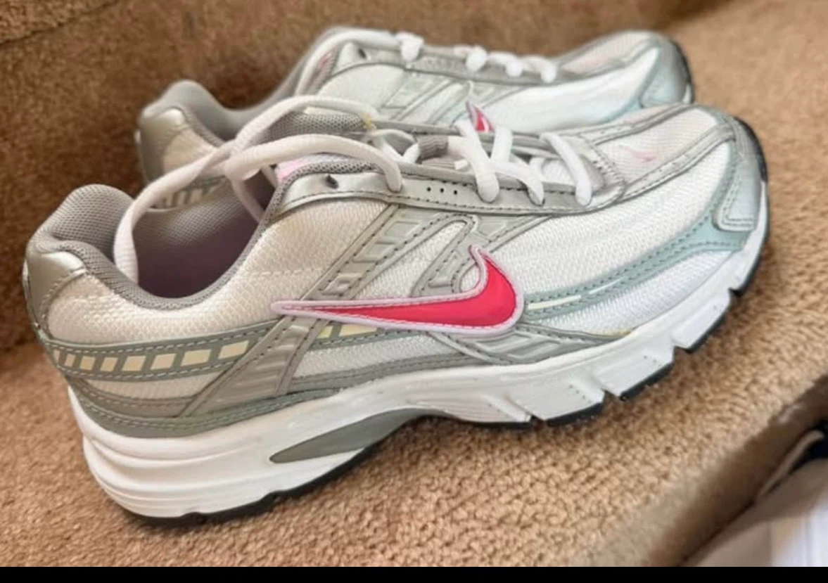 Nike Silver and Pink Running Shoes