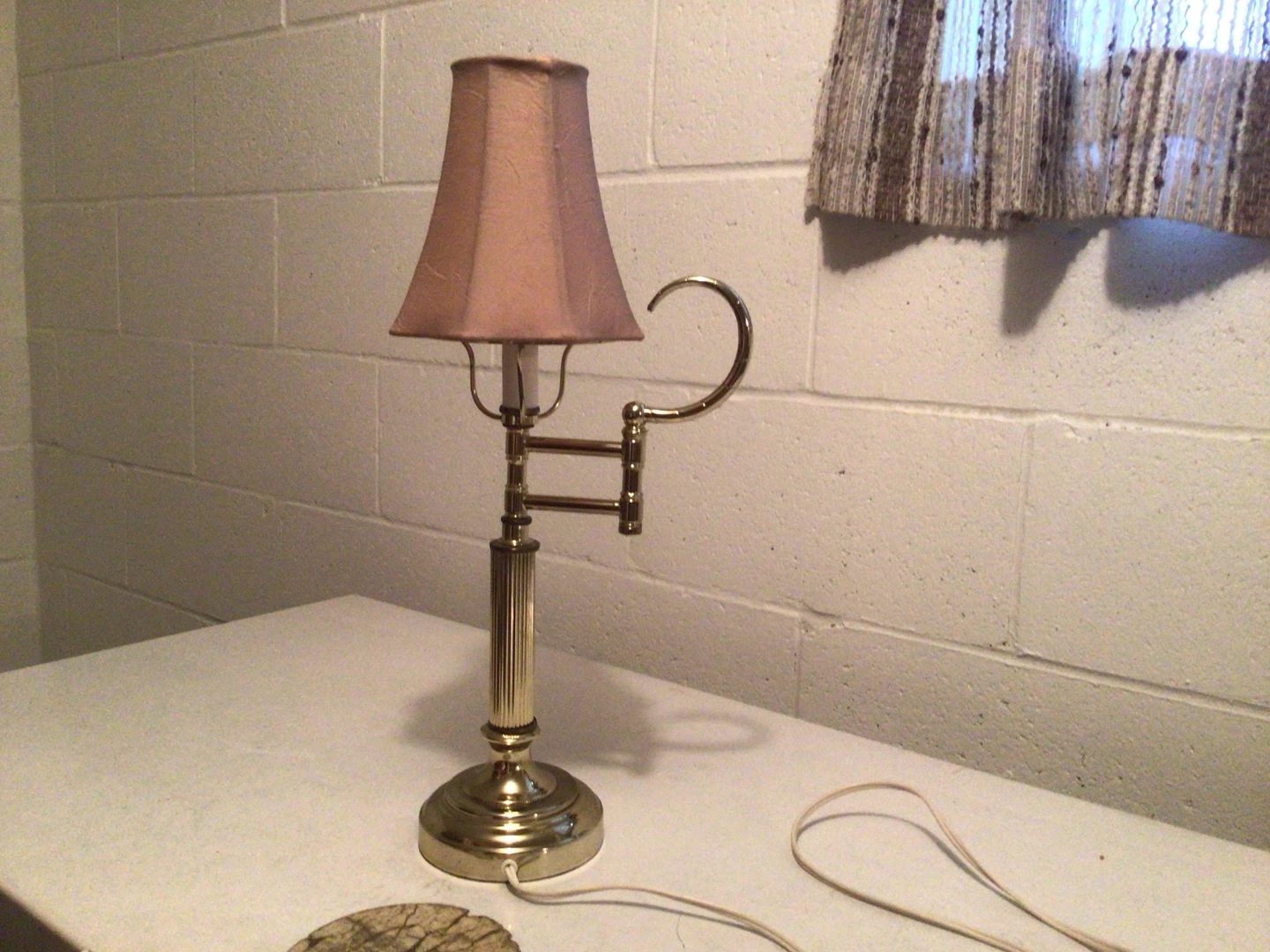 Vintage Brass Swing-Arm Table Lamp