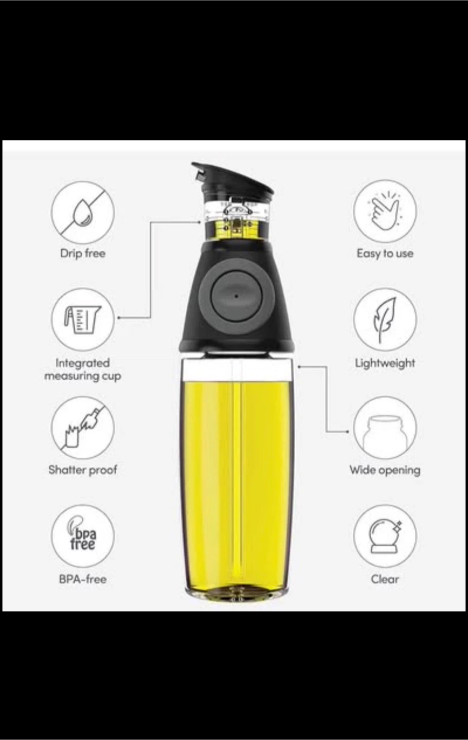 Glass Measuring Oil and Vinegar Dispenser (500ml) - photo 2