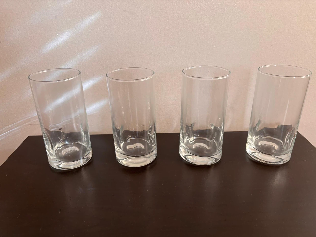 Set of 4 Clear Drinking Glasses